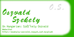 oszvald szekely business card